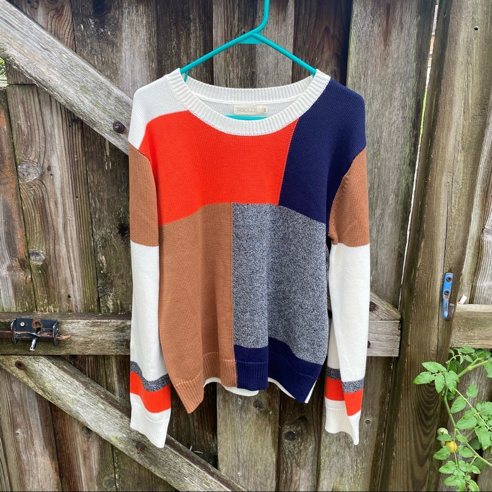 Roolee color block crewneck sweater size XXL